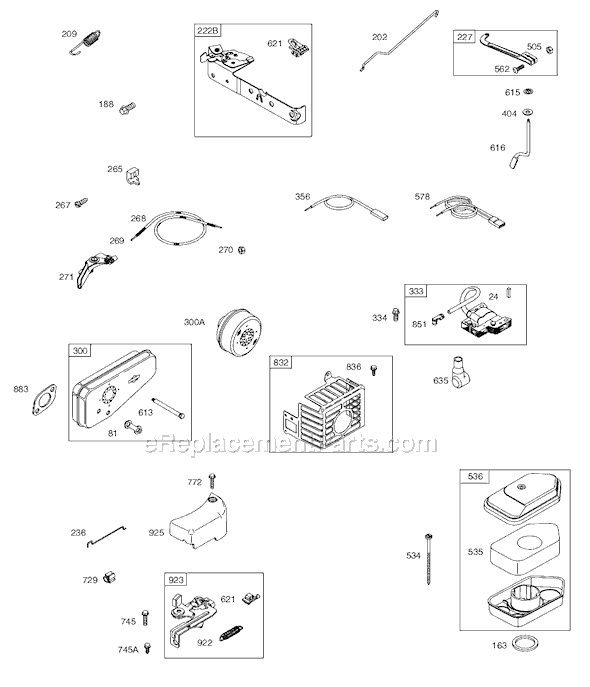 Page D Diagram and Parts List for 9M900SERIES  Briggs and Stratton Engine
